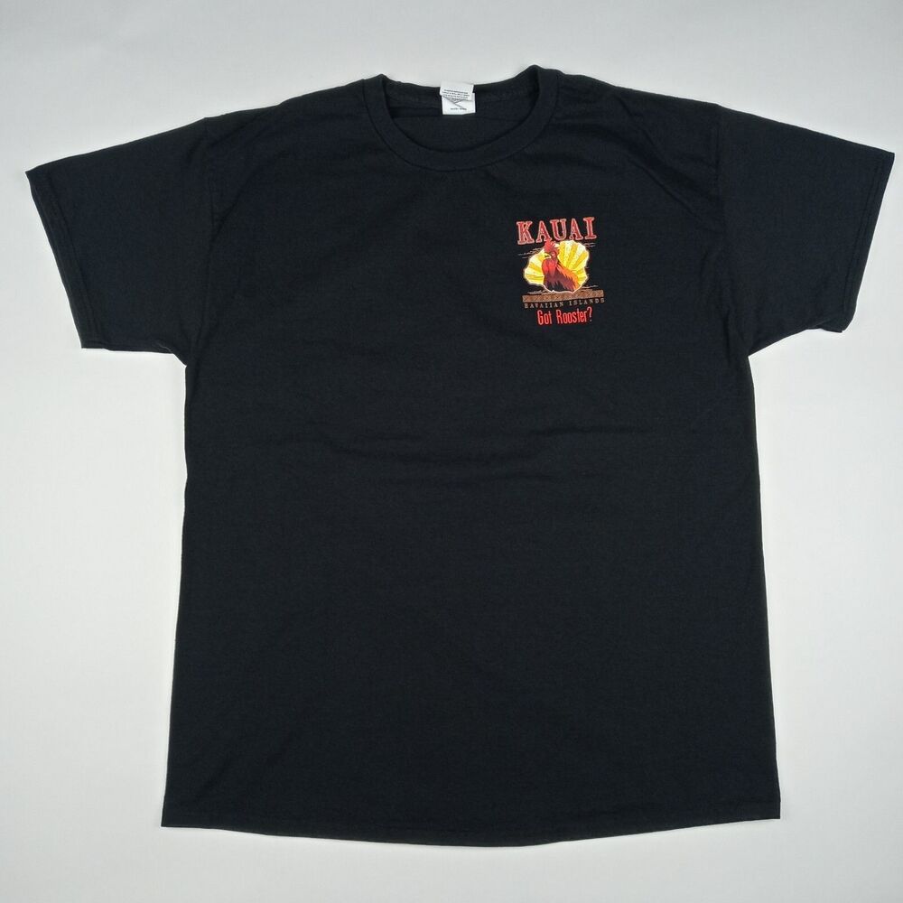 KAUAI T-Shirt Got Rooster Hawaiian Islands Official Bird Alarm Clock Men's Large